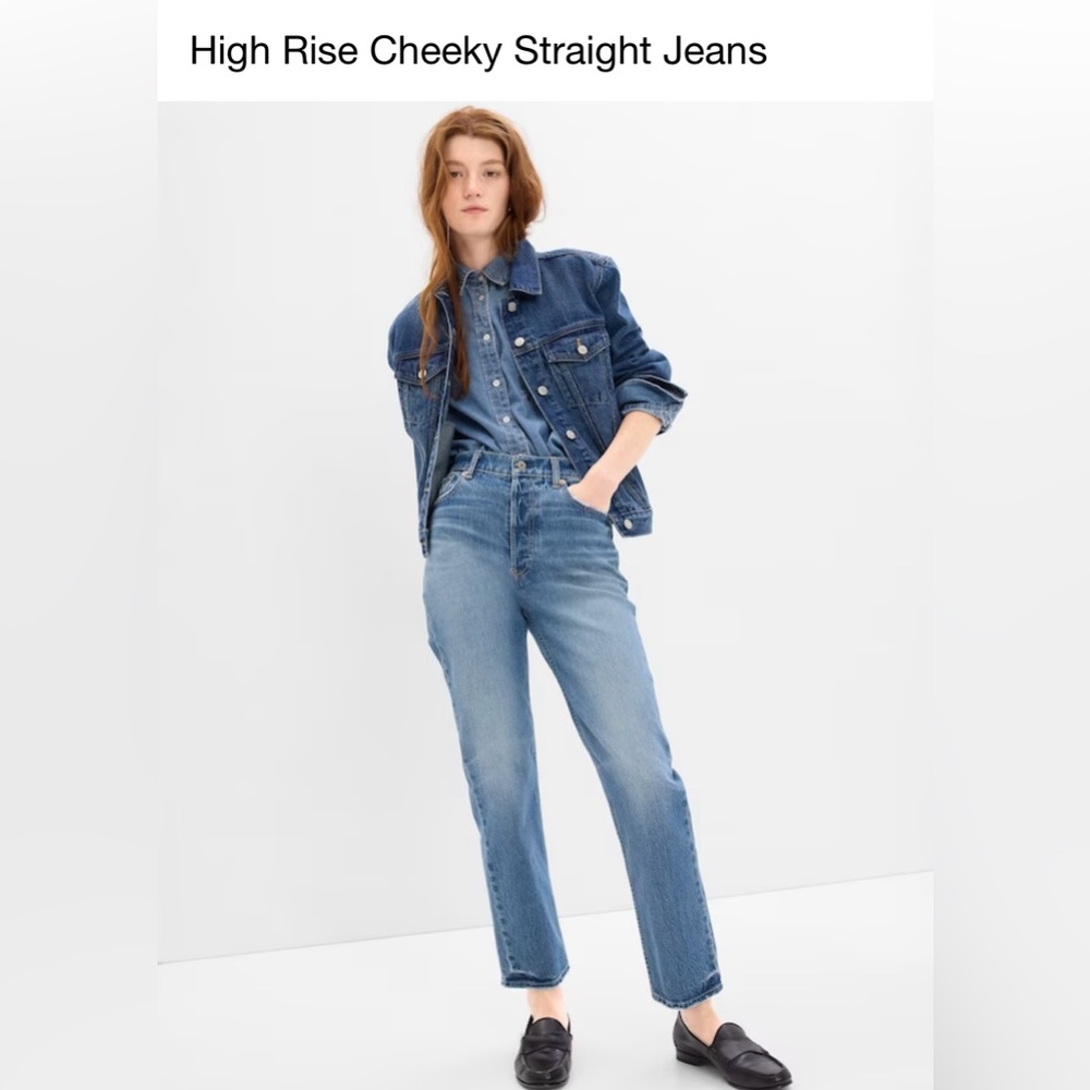 Gap Women’s High Rise Cheeky Straight Jeans, Size 25/0, EUC